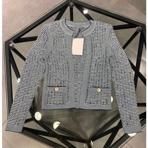 Autumn High 2021FW Quality Women Knitted Cardigan Female Hollow Coat Sweater Ddxgz2 6.23