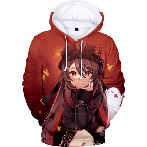 3-14 Years Boy girl kids Sweatshirts Genshin Impact Hoodie Hu Tao Sweatshirts Boy girl Hoodies Cartoon Kawaii Children Clothes