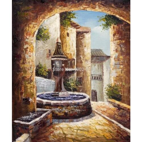 Landscape oil Painting Greek Villa I The Mediterranean Decorative Art Seascape High quality 100%Hand painted