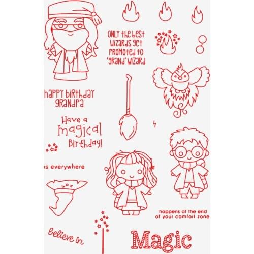 Grand Wizard Transparent Clear Silicone Stamp/Seal for DIY scrapbooking/photo album Decorative clear stamp sheets HEM18