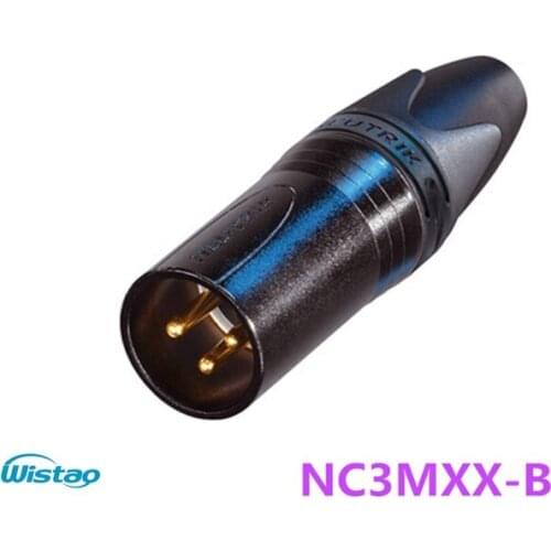HIFI XLR Connector Male Black Shell Plating Gold-plated Contacts for 3-core Cable Neutrik HIFI Audio DIY Free Shipping