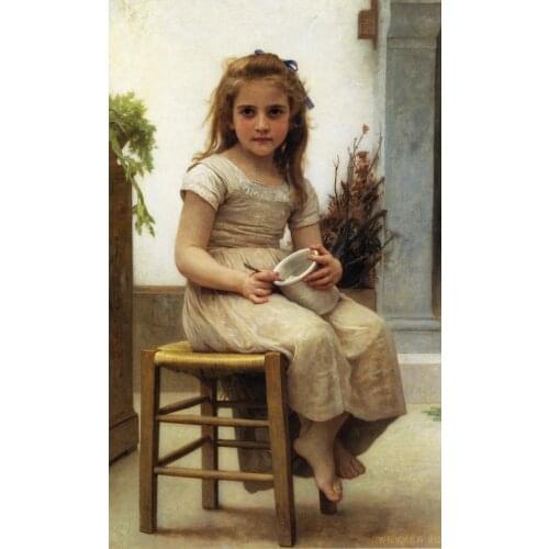 Handmade Oil painting reproduction The Snack aka Le Gouter by William Bouguereau