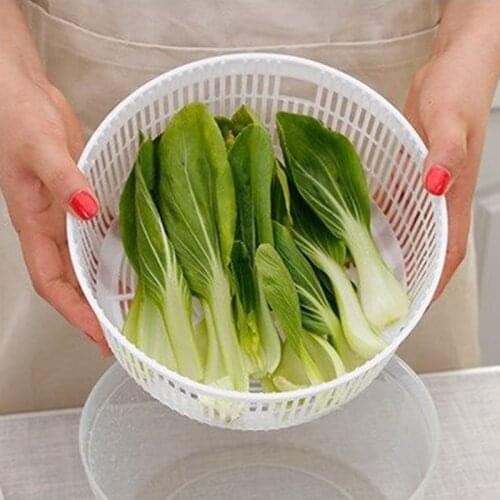 Manual Lettuce Leaf Vegetable Dehydrator Salad Spinner Strainer Drain Filter Cleaner Multifunctional Squeezer Basket