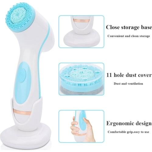 Silicone Facial Cleansing Brush Electric Waterproof Face Cleaner Blackhead Removal Acne Pore Clean Portable Deep Cleaning Remove
