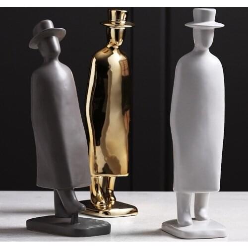 Modern Creative Ceramic Character Sculpture Ornaments Decoration Model Room Figurines Crafts Home Hotel Statue Accessories Decor