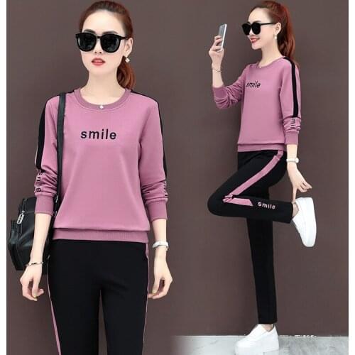 M-3XL Sports Tracksuit Women Two Piece Set Autumn Clothes Long Sleeve Top and Pants Sweat Suit Casual Womens Sets Jogging Femme