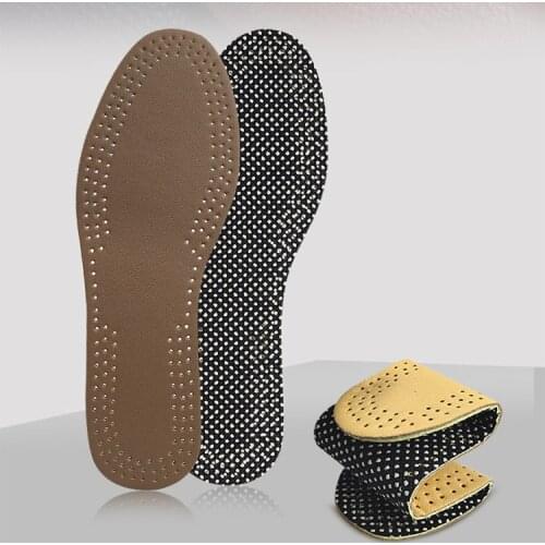 Cowhide leather insoles for shoes Men Women Non-Slip Wear-Resistant Sweat-Absorbent Breathable Flexible Delicate Shoe Pad insert