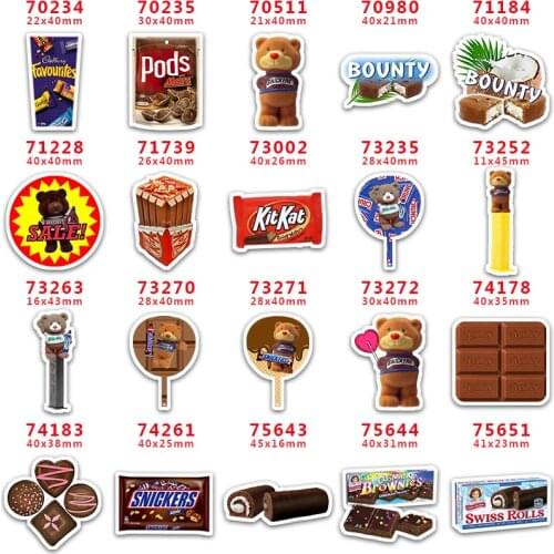 DIY Craft Supplies Sewing Accessories Cartoon Candy Printed Planar Resins Mold 30 Pieces. PR-70234