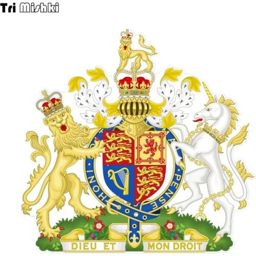 Tri Mishki WCS843 13x13.5cm Coat of Arms of United Kingdom car sticker colorful Decals Motorcycle Accessories Stickers
