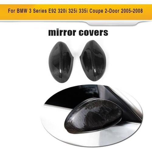 Carbon Fiber Add on rear mirror covers caps for BMW E92 318i 320i 323i 325i 328i 330i 335i xDrive 2005 - 2008 M3 2007 2008
