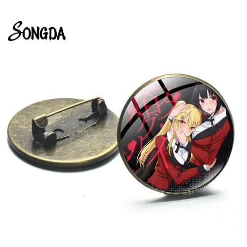 Japan Anime Kakegurui Yumeko Jabami Cosplay Badge Brooch Pins Cartoon Collection on Breastpin Clothes Backpack Decoration