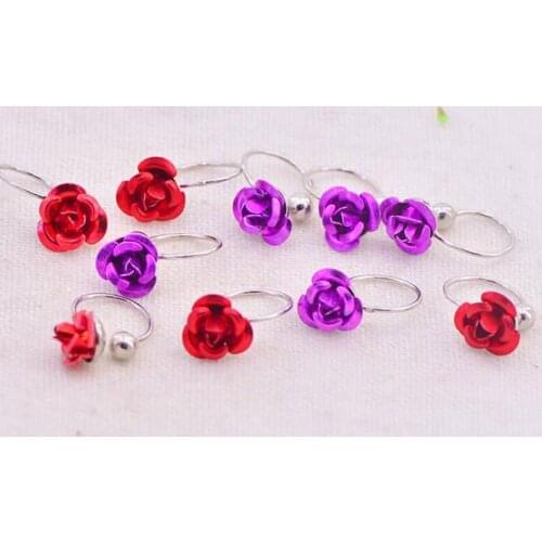 2pcs 2019 Brand New Punk Ear Cuff Womens Spring Jewelry Elegant Rose Flower U Shape Clip Earrings Not need Hole Piercing