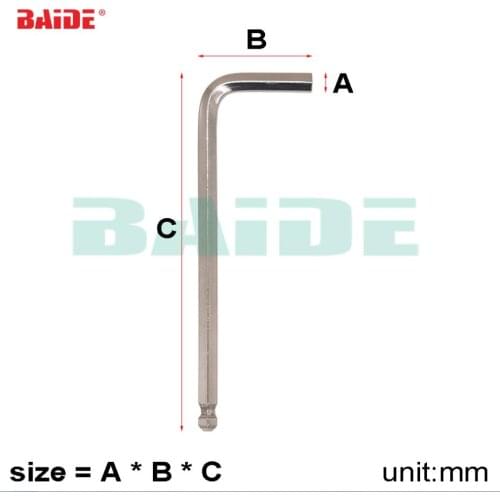 1.5 2 2.5 3 4 5 6 mm L Key Ball Head Hex Wrench for Bicycle Bike Repair Accessories Hexagon Wrench 1000pcs/lot