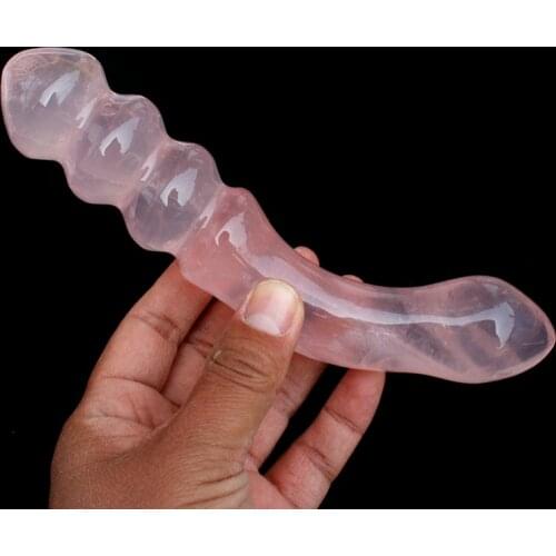 1 Pcs Polished Natural Rose Crystal Massage Yoni Wand