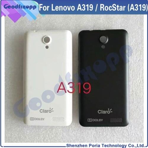 100% AAA For Lenovo A319 Back Battery Cover Door Housing Case Rear Cover For Lenovo RocStar Replace Repair Cover + Logo