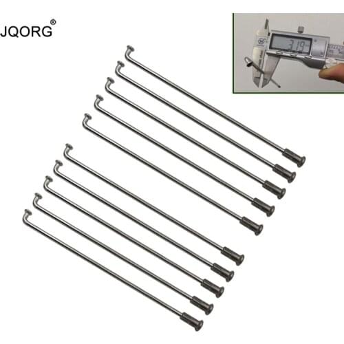 24 Pieces A Lot 10 Gauge Diameter 3.2mm 304 Stainless Steel E-bike Spokes Sliver Color J-bend Round Body Motorcycle Spokes