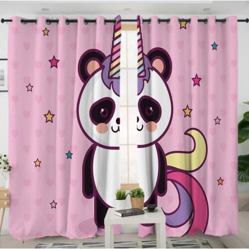 3D Window Curtains Cortinas De Dormitorio Animal Panada Print Room Home Decor Rideau De Fenetre Drapes Cotinas Rideau Salon