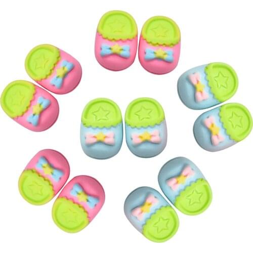 50pcs Resin Simulation Shoes Mini Slippers Flatback Cabochons Miniature Dollhouse Kid Play Toys DIY Scrapbooking Phone Decor