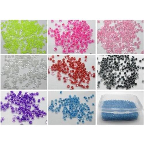 5000 Mixed lined inside Colour Glass Seed Beads 2mm (10/0) + Storage Box