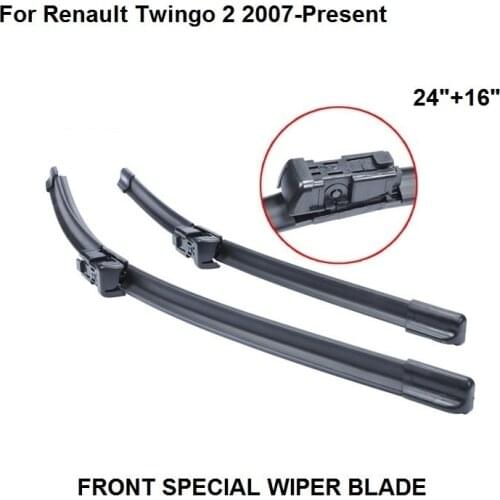 Wipers For Renault Twingo 2 2007-Present 24"+16" Car Accessories For Auto Windscreen Windshield Wiper Blade Prices