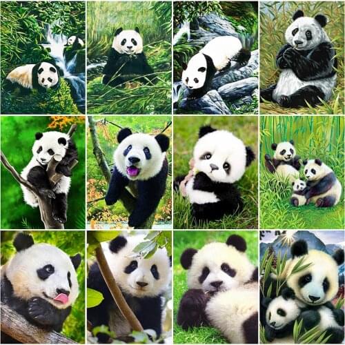 EverShine Diamond Embroidery Panda Cross Stitch Diamond Painting Animal Rhinestone Mosaic Spring Full Drill Square Handmade Gift