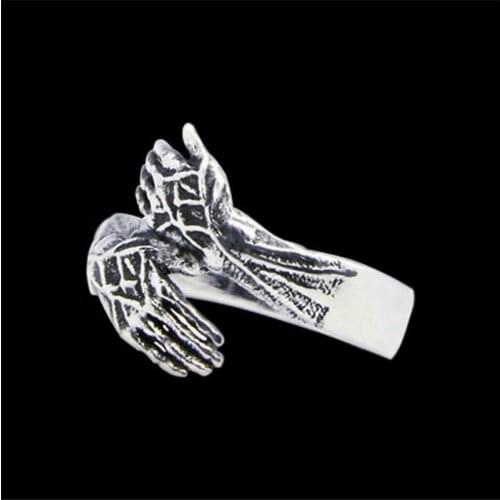 1pc Support Dropship Hand Hug Ring 316L Stainless Steel Jewelry Punk Style Band Party Ring