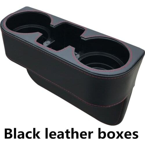 Leather Car Seat Gap Storage Box Black Water Bottle Phone Organizer Auto Sear Crevice Boxes Seats Gaps Pocket Catcher Organize