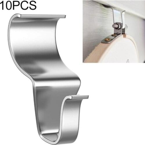 10pcs Stainless Steel Wall Seam Hook No Trace Free Punch Vinyl Board Creative Kitchen Home Kitchen Bedroom Wall Hook