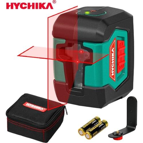 HYCHIKA Laser Level Mini 2 Lines 3D Self-Leveling Vertical and Horizontal Line green red Laser with Measuring Range 15m