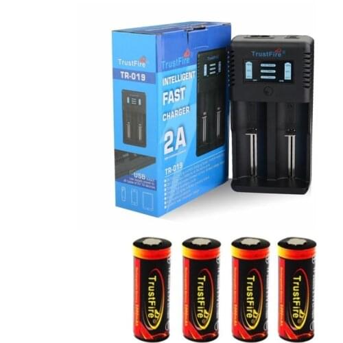 TrustFire 3.7V 26650 5000mAh Li-ion Rechargeable Battery With Trustfire TR-019 Intelligent Fast 2 Slots Battery Charger