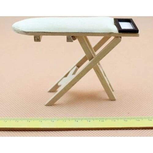 1:12 scale Doll House Miniature Iron With Ironing Board set Classic Pretend Play Furniture Toys Creative Children Gifts 2018 New