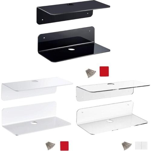 652E Multi-function Acrylic Wall Shelves Expand Wall Space Home Stroage Organizer Display Shelf for Speaker Cams