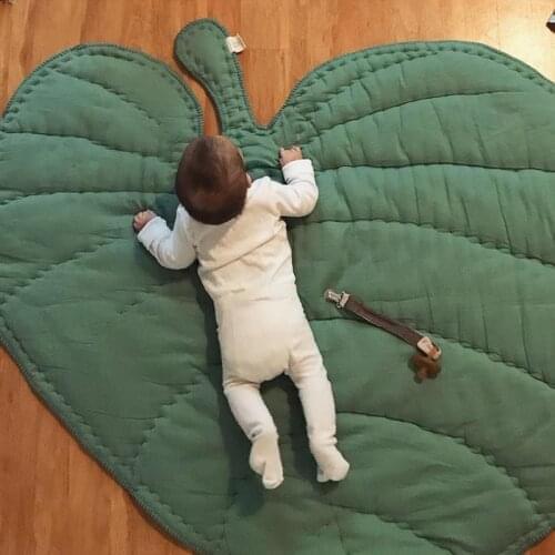 Leaf Shape Floor Carpet Baby Play Mat Infant game blanket Cotton Climbing Pad Play Mats baby Cart blanket Childrens room decora