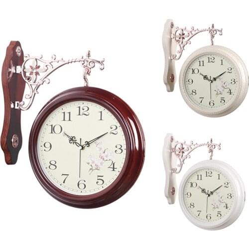 Double Face Wall Clock Room Decor Vintage Wall Watch Digital Clocks Mechanism Modern Design Home Decoration