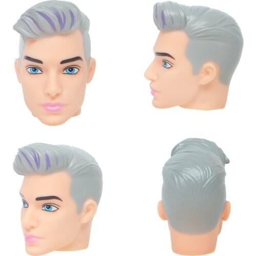 Prince Plastic Boy Doll Head Gray Hair Children Dressing Toy Doll Play House DIY Toy for Ken Doll Friend 12'' Doll Kids Toy