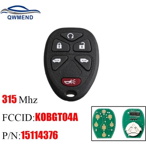 BHKEY 6Buttons Remote Car key For KOBGT04A 15114376 315Mhz For Chevrolet HHR Uplander Buick Terraza Car keys