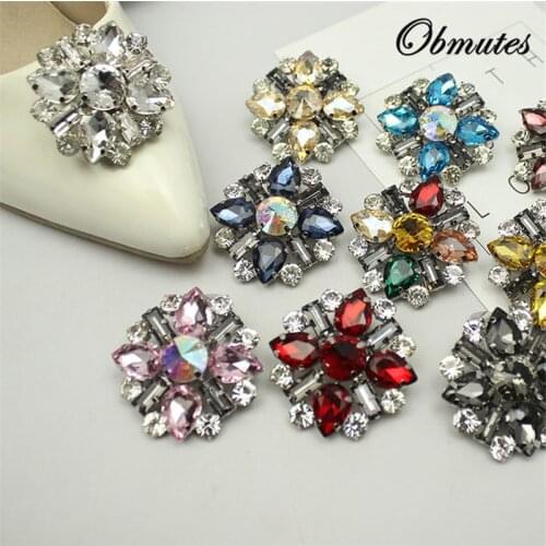 2PCS Rhinestone Shoes Decoration Crystal Wedding Bridal Flower Shoe Clips Shoes Accessories Party