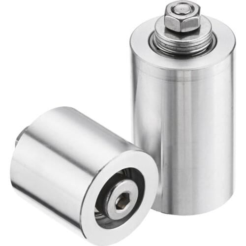 30/50mm DIY Double Bearing Belt Sander Conveyor Driven Wheel No Ribs with 8mm Shaft Rod/Wrench Aluminum Alloy for DIY Hand Tool