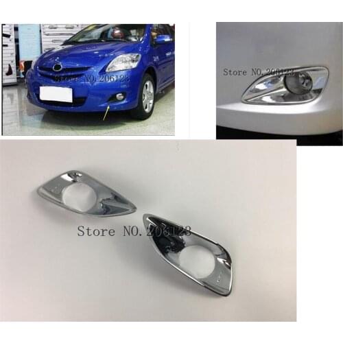 Top Quality car body front fog light lamp frame stick ABS Chrome cover trim parts 2pcs for Toyota Vios 2008 2009 2010 2011