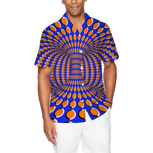 Funny T shirts Mens Psychedelic dizziness shirt Print 3D tshirt Casual lapel short sleeve breathable quality shirts for men tops