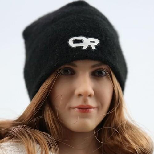 1/6 Scale female Black Plush cap model Unisex hats Cold Girl hat Mountaineering hats Wool caps for 12'' Action Figure accessorie