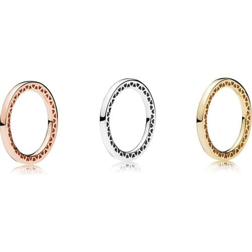 2019 100% 925 Sterling Silver 1:1 Charm 196237 186237 156238 Classic Heart-shaped Original Female Ring Fashion Jewelry Wedding