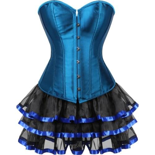 Sapubonva overbust corsets and bustiers dresses corset skirts for women party plus size burlesque lingerie fashion vintage style