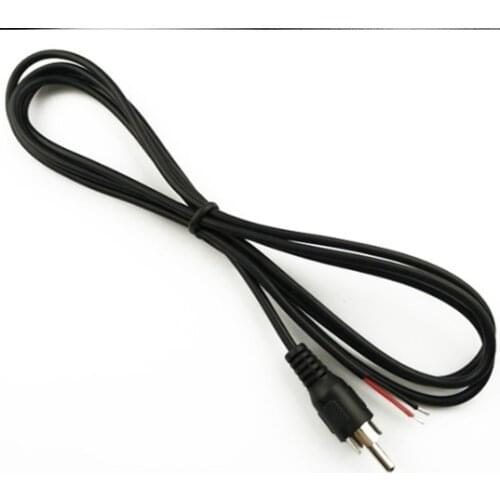 1m RCA Male Audio Line to Tin Bare Copper Wire Connector Plug Power Cord Extension Cord Adapter Cable Black