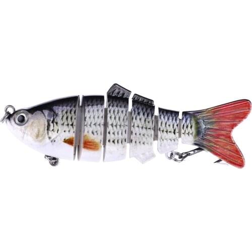 1pcs Fishing Lure 6 Segment Lifelike Trouts Swimbait Multi Jointed Artificial Bait Crankbait Hard Bait Tackle with Treble Hook