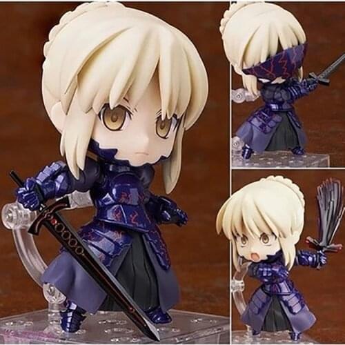 10cm Q Ver. Kawaill Fate/stay Night Black Saber Action Fogure 363# The Knight King Figma Face Changing Model Toys for Youth