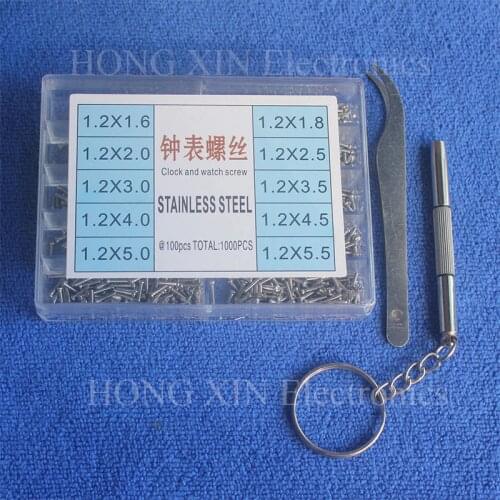 1000Pcs/set Tiny Assortment For Clock Watch Eye Glasses Screws Repair Kit Tool watch for parts Screwdriver Tweezers Repair Kit