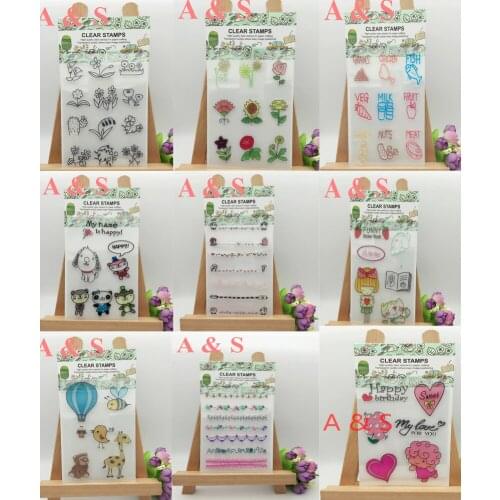 14Designs Beautiful Flower Heart Bird Lace Girl Transparent Clear Stamp DIY Silicone Seals Scrapbooking/Card Making/Photo Album