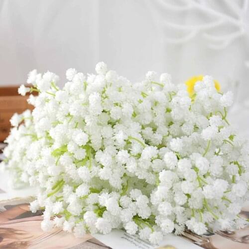 19cm White Babies Breath Bouquets Artificial Flowers Fake Gypsophila DIY Floral Arrangement Wedding Home Decor 1/2 Buches