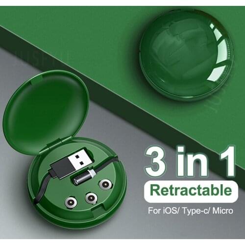 3 In 1 Portable Charger Cable Micro USB Type C Magnetic Universal Mobile Phone Data Tran Cord For iPhone 12 11 Pro Max Xiaomi 11